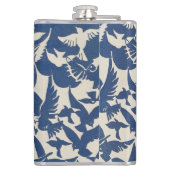 Flasques Elégants pigeons en blanc et bleu (Dos)