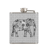 Flasques Éléphale tourbillon fractal - gris, noir et blanc (Dos)