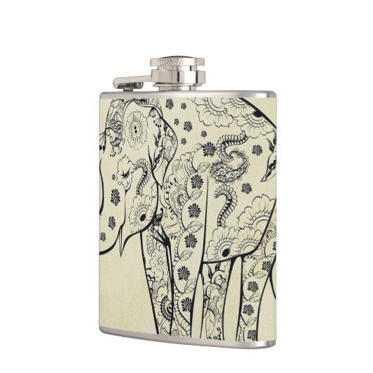 Flasques Eléphant à motifs (Gauche)