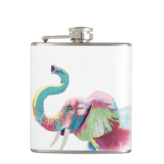 Flasques Eléphant coloré cool tendance (Devant)