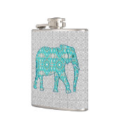 Flasques Éléphant de fleur de mandala - turquoise, gris et (Gauche)
