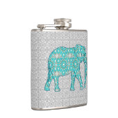 Flasques Éléphant de fleur de mandala - turquoise, gris et (Droite)