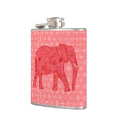 Flasques Eléphant de fleurs - rouge profond et corail (Gauche)