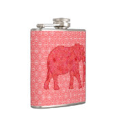 Flasques Eléphant de fleurs - rouge profond et corail (Droite)