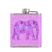 Flasques Éléphant de remous de fractale - pourpre et (Dos)
