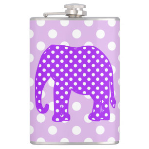 Flasques Éléphant pourpre et blanc de pois