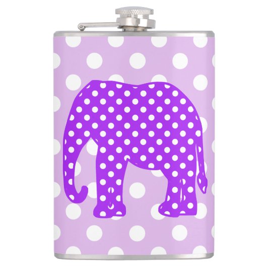 Flasques Éléphant pourpre et blanc de pois (Devant)