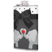 Flasques Eléphants adorables mignons, Pois, Bow noir (Gauche)