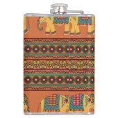 Flasques Eléphants Indiens, Orange Traditionnel Sans Seamle (Dos)