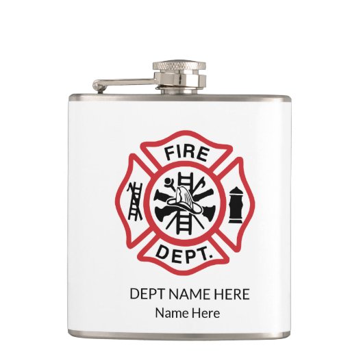 Flasques Emblème du Service des incendies (Devant)