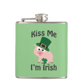 Flasques Embrasse-moi, je suis irlandais ! Cochon (Devant)