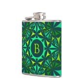 Flasques Emerald Green Ornate Kaleidoscope Monogram (Gauche)