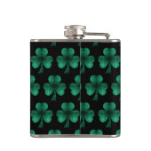 Flasques Emerald Green Sparkle Shamrock noir Monogramme (Dos)