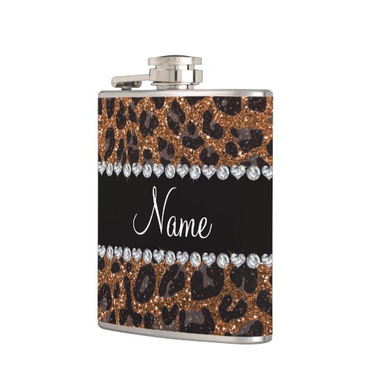 Flasques empreinte de léopard de parties scintillant en or (Gauche)