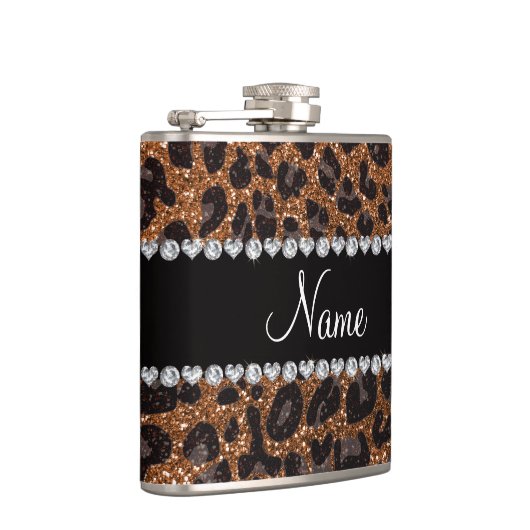 Flasques empreinte de léopard de parties scintillant en or (Droite)