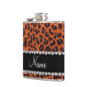 Flasques Empreinte de léopard de parties scintillant orange (Gauche)