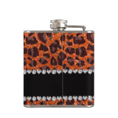 Flasques Empreinte de léopard de parties scintillant orange (Dos)