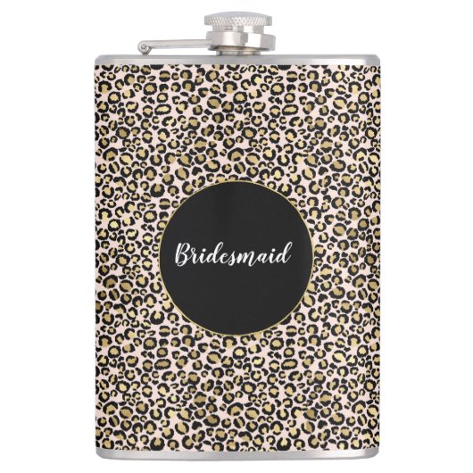 Flasques Empreinte de léopard d'or rose (Devant)