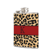 Flasques Empreinte de léopard élégant de monogramme et (Gauche)