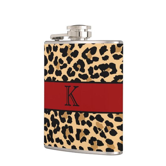 Flasques Empreinte de léopard élégant de monogramme et (Gauche)