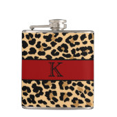 Flasques Empreinte de léopard élégant de monogramme et (Devant)