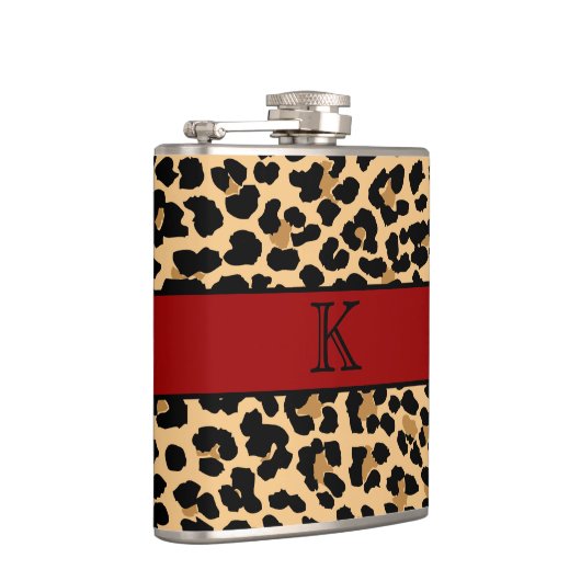 Flasques Empreinte de léopard élégant de monogramme et (Droite)