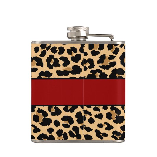 Flasques Empreinte de léopard élégant de monogramme et (Dos)