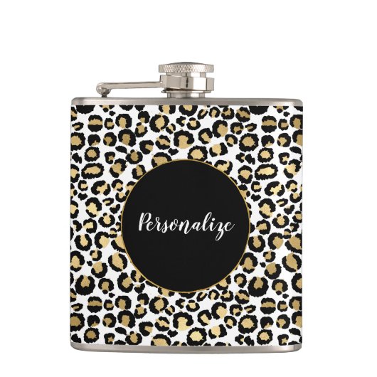 Flasques Empreinte de léopard noir d'or (Devant)