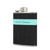 Flasques Empreinte de léopard noir moderne Aqua Stripe avec (Gauche)