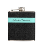 Flasques Empreinte de léopard noir moderne Aqua Stripe avec (Devant)