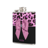 Flasques Empreinte de léopard rose avec bow (Gauche)