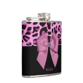 Flasques Empreinte de léopard rose avec bow (Droite)