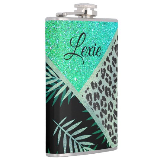 Flasques Empreinte de léopard Tropical Turquoise (Droite)