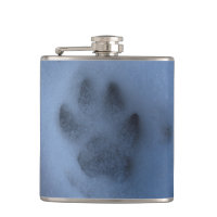 Empreinte de patte de loup gris sauvage en neige h