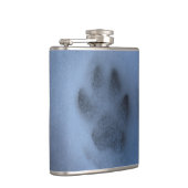 Flasques Empreinte de patte de loup gris sauvage en neige h (Droite)