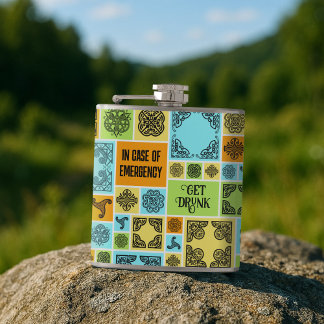 Flasques En Coque D'Urgence Se Déchirer Funny Orange & Bleu