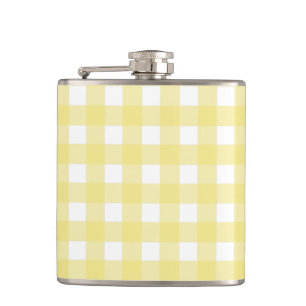 Flasques En vichy jaune pâle et blanc
