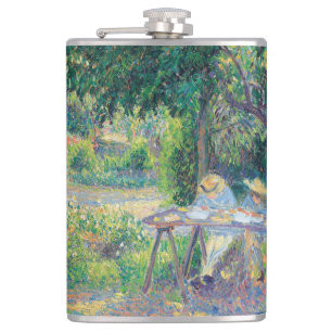 Flasques Enfants attablés dans le jardin Camille Pissarro