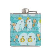 Flasques Enfants mignons jouant sur le motif de plage (Dos)