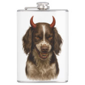 Flasques English Springer Spaniel naughty Devil Hip Flask (Devant)