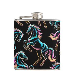 Flasques Enseigne au néon Cheval Style Rétro Glitch