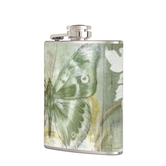 Flasques Entrée de papillon vert avec porte en fer (Gauche)