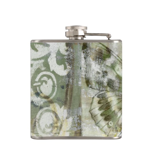 Flasques Entrée de papillon vert avec porte en fer (Dos)