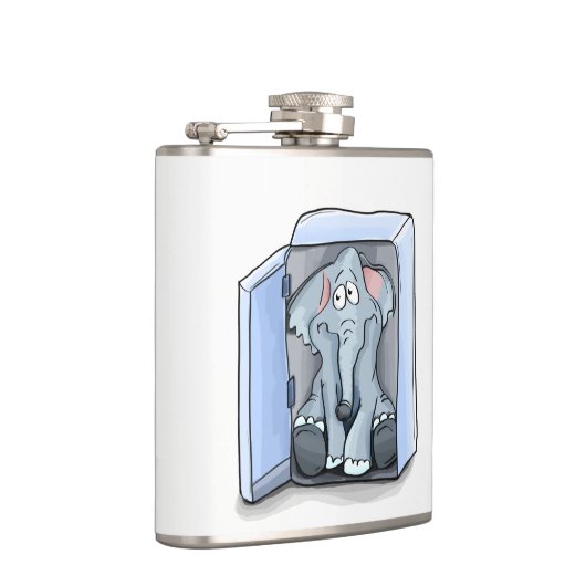 Flasques Ephelphène de dessin animé assis dans un réfrigéra (Droite)