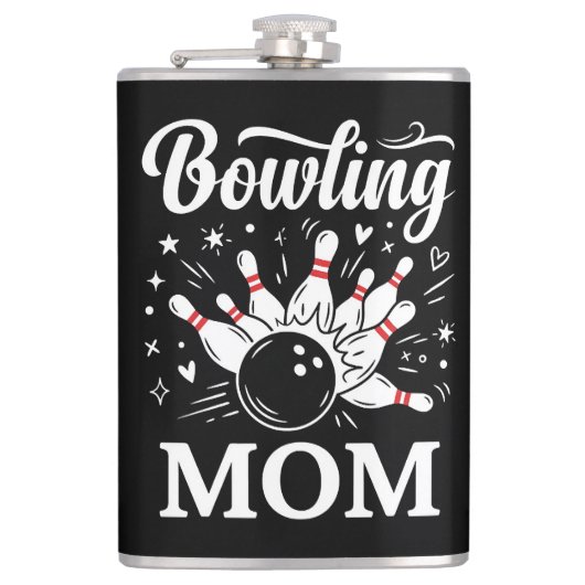 Flasques Épingles de cœur de maman de bowling Ligue drôle F (Devant)