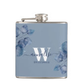 Flasques Épouse botanique bleu-dusté monogramme (Devant)