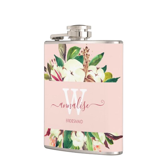 Flasques Épouse rose clair monogramme (Gauche)