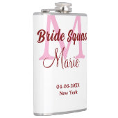 Flasques Équipe de la mariée ajouter le nom monogramme demo (Droite)