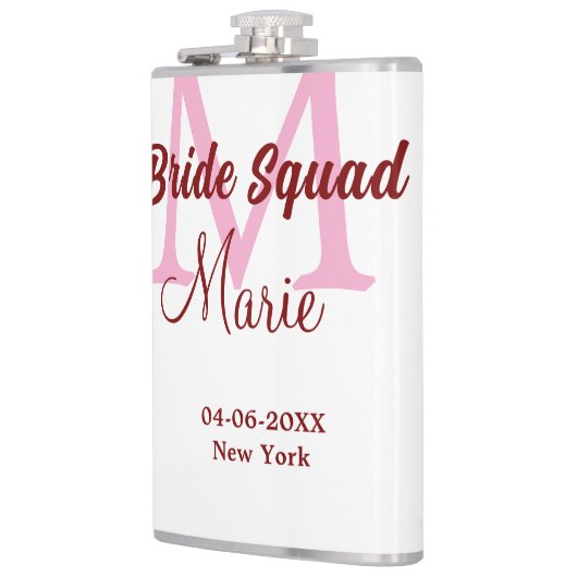 Flasques Equipe de mariée ajouter nom monogramme demoiselle (Gauche)