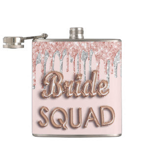 Flasques Équipe de mariée rose gold paillettes argent enter
